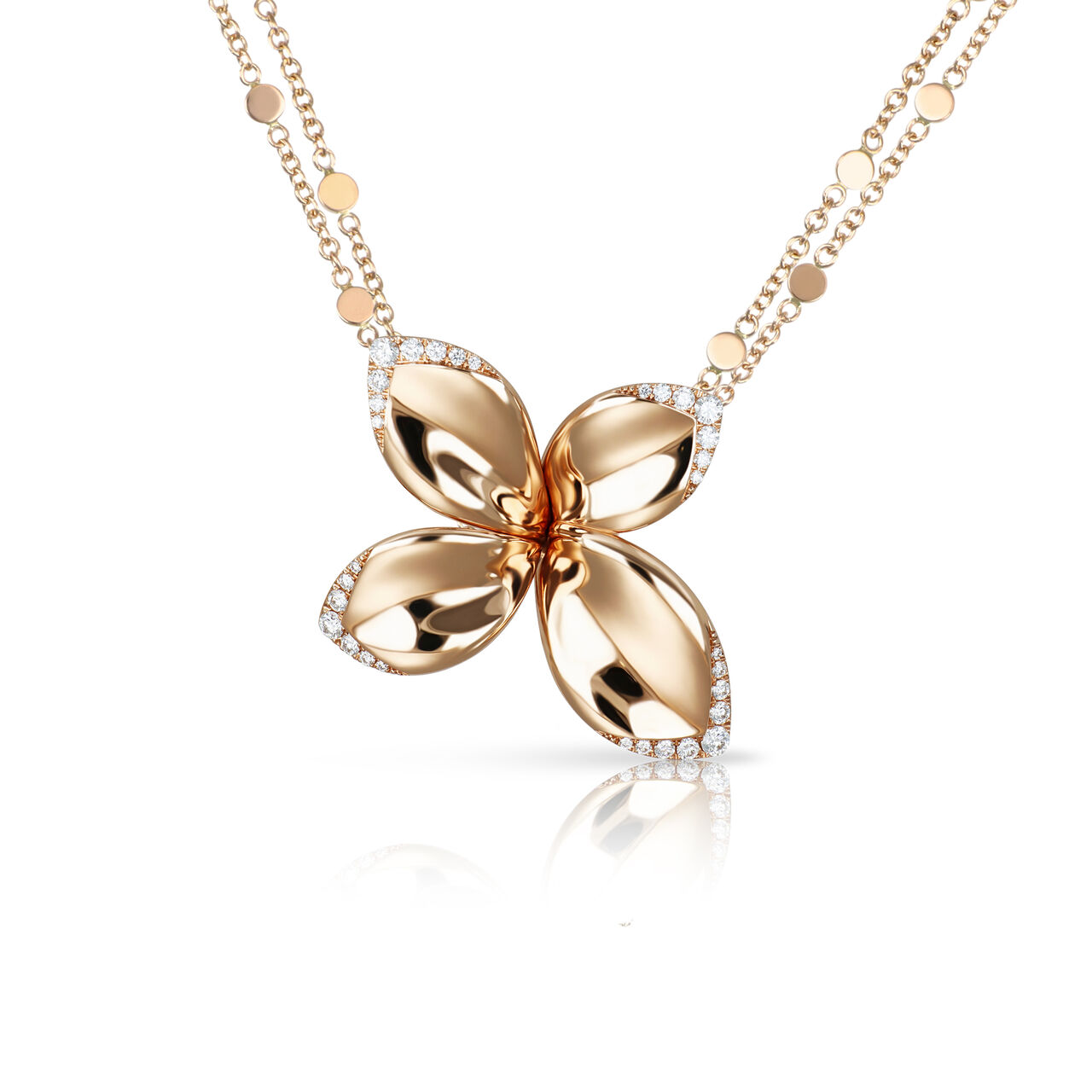 Pasquale Bruni Giardini Segreti Rose Gold and Diamond Pendant 16454R Front 2 image number 1